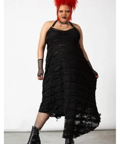 Killstar Nightwire Halter Dress Black