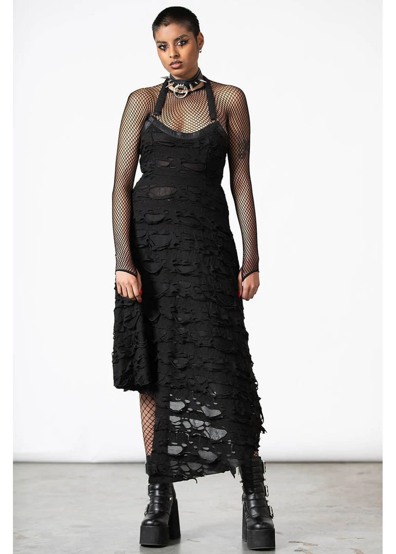Killstar Nightwire Halter Dress Black