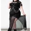 New In Killstar Paragon Fishnet Maxi Skirt Black