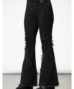 Killstar Dasia Bell Bottoms Flare Trousers Black