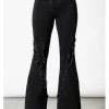 Killstar Dasia Bell Bottoms Flare Trousers Black
