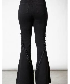 Killstar Dasia Bell Bottoms Flare Trousers Black