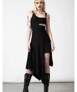 Killstar Corvia Bayonette Asymmetric Dress Black