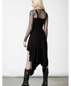 Killstar Corvia Bayonette Asymmetric Dress Black