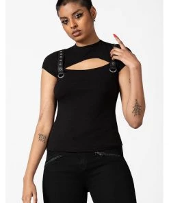 Killstar Trudy Keyhole Top Black New In