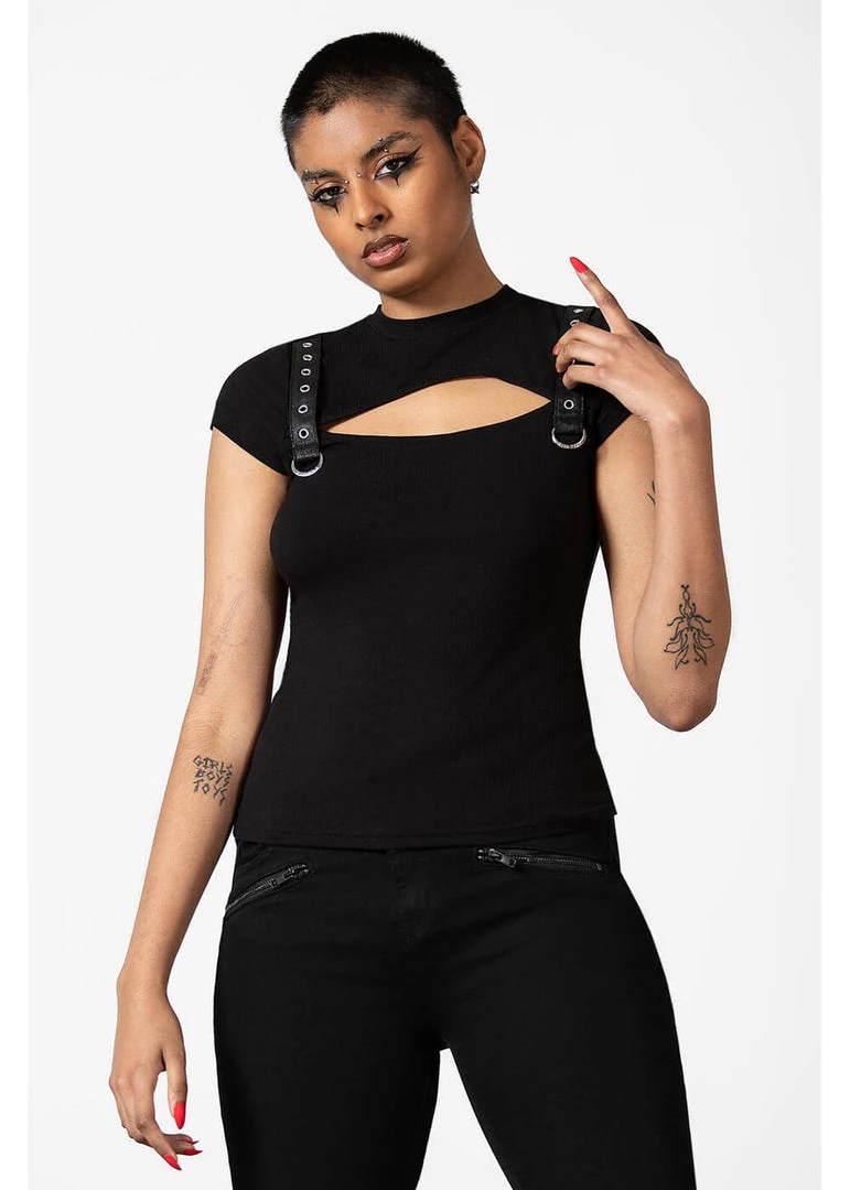 Killstar Trudy Keyhole Top Black New In