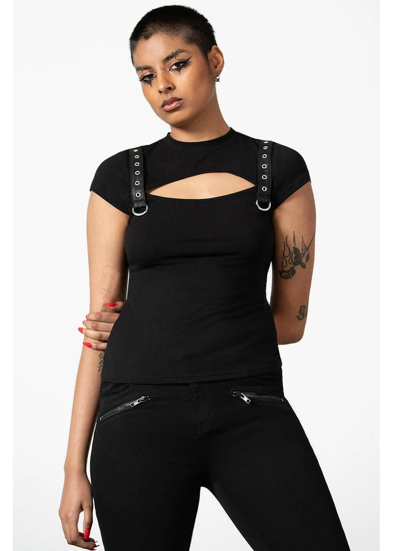 Killstar Trudy Keyhole Top Black New In