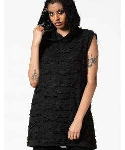 Killstar Hunters Hooded Vest Top Black