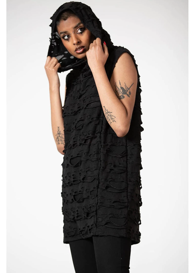 Killstar Hunters Hooded Vest Top Black