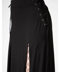 Killstar Hellverina Split Maxi Skirt Black New In