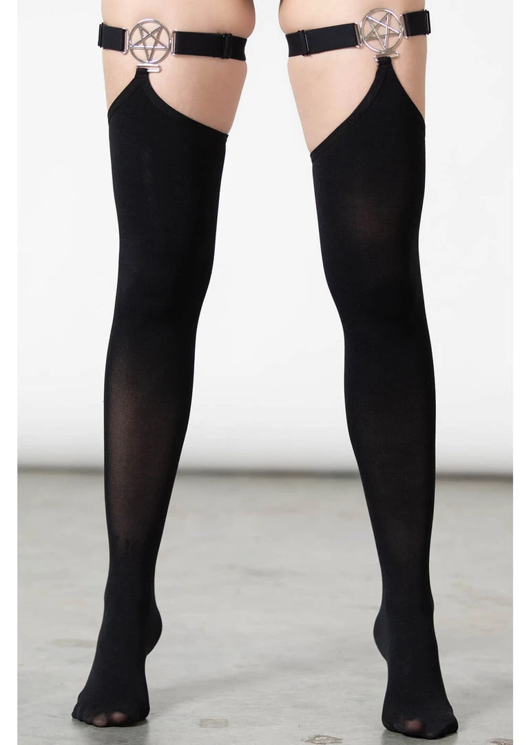 New In Killstar Fiendish Stockings Black