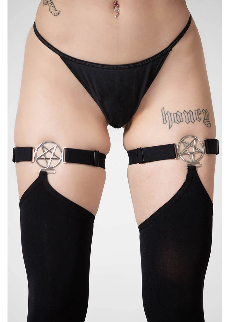 New In Killstar Fiendish Stockings Black