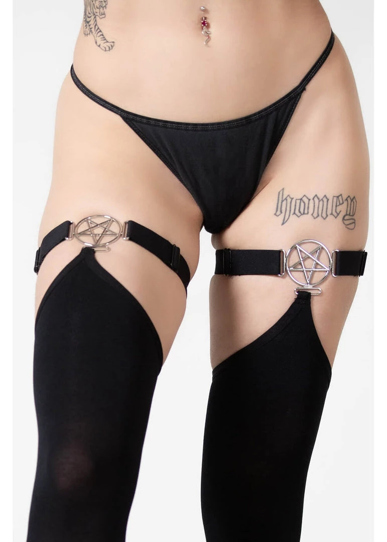 New In Killstar Fiendish Stockings Black