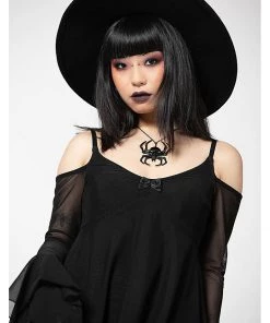 Killstar Omen Crush Mesh Dress Black New In