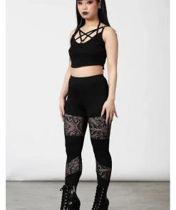 Killstar Nixie Lace Leggings Black