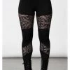 Killstar Nixie Lace Leggings Black