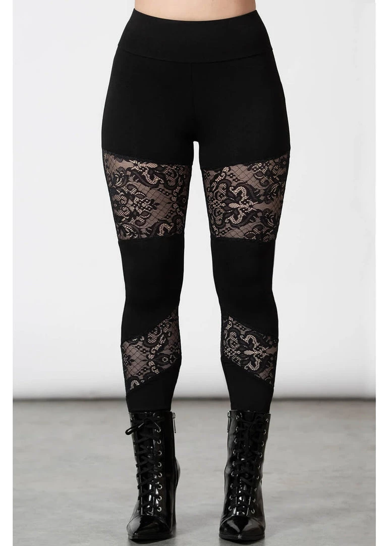 Killstar Nixie Lace Leggings Black