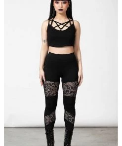 Killstar Nixie Lace Leggings Black