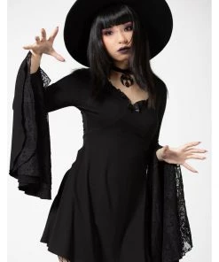 New In Killstar Hagatha Sorceress 70's Dress Black
