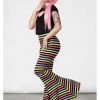 Killstar Prismatic Rainbow 60's Flares Trousers Multi New In