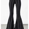 New In Killstar Inferno Room Stripe 70's Flare Trousers Grey
