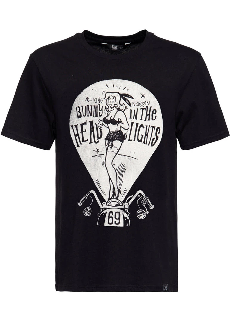 King Kerosin Mens Bunny In The Headlights T-Shirt Black New In
