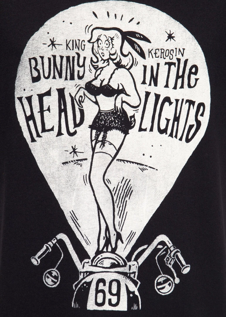 King Kerosin Mens Bunny In The Headlights T-Shirt Black New In
