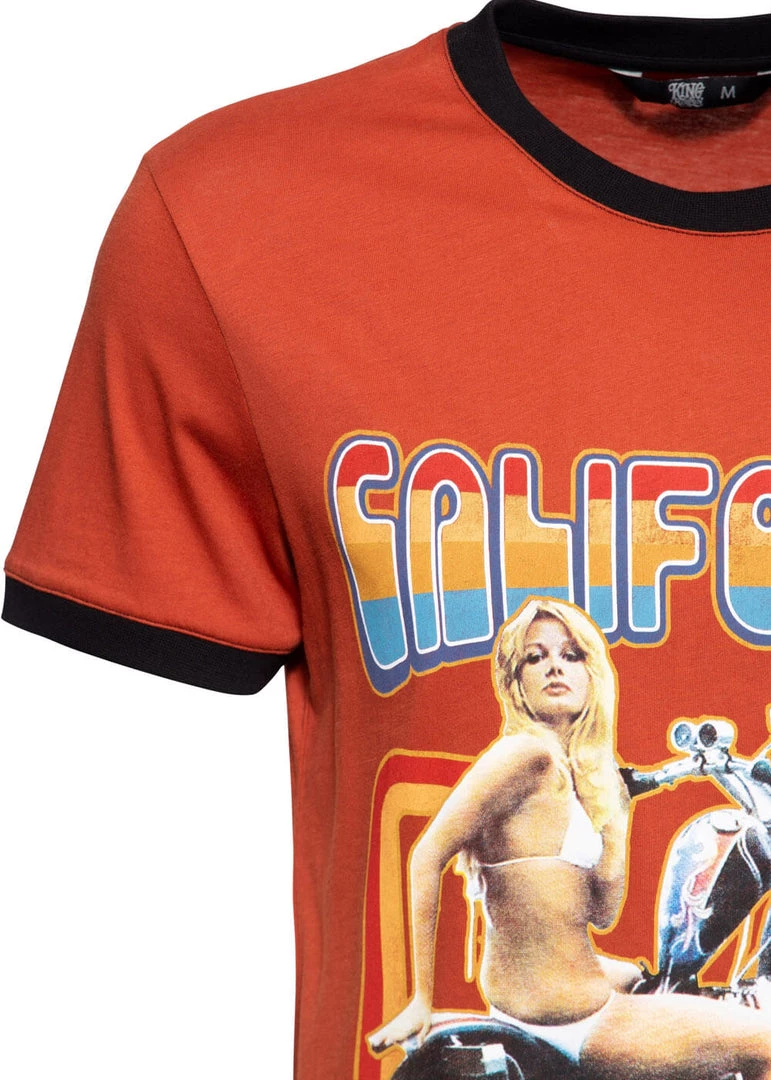 New In King Kerosin Mens California Bitchin T-Shirt Rust