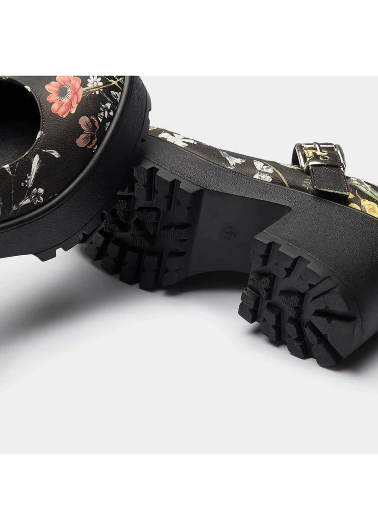 New In Koi Footwear Tira Floral Mary Janes Pumps Black