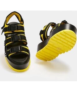 Koi Footwear Asteroid Matrix 80's Sandals Black Yellow