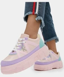 Koi Footwear Aiya Kawaii Platform Trainers Sneakers In Pastel New In