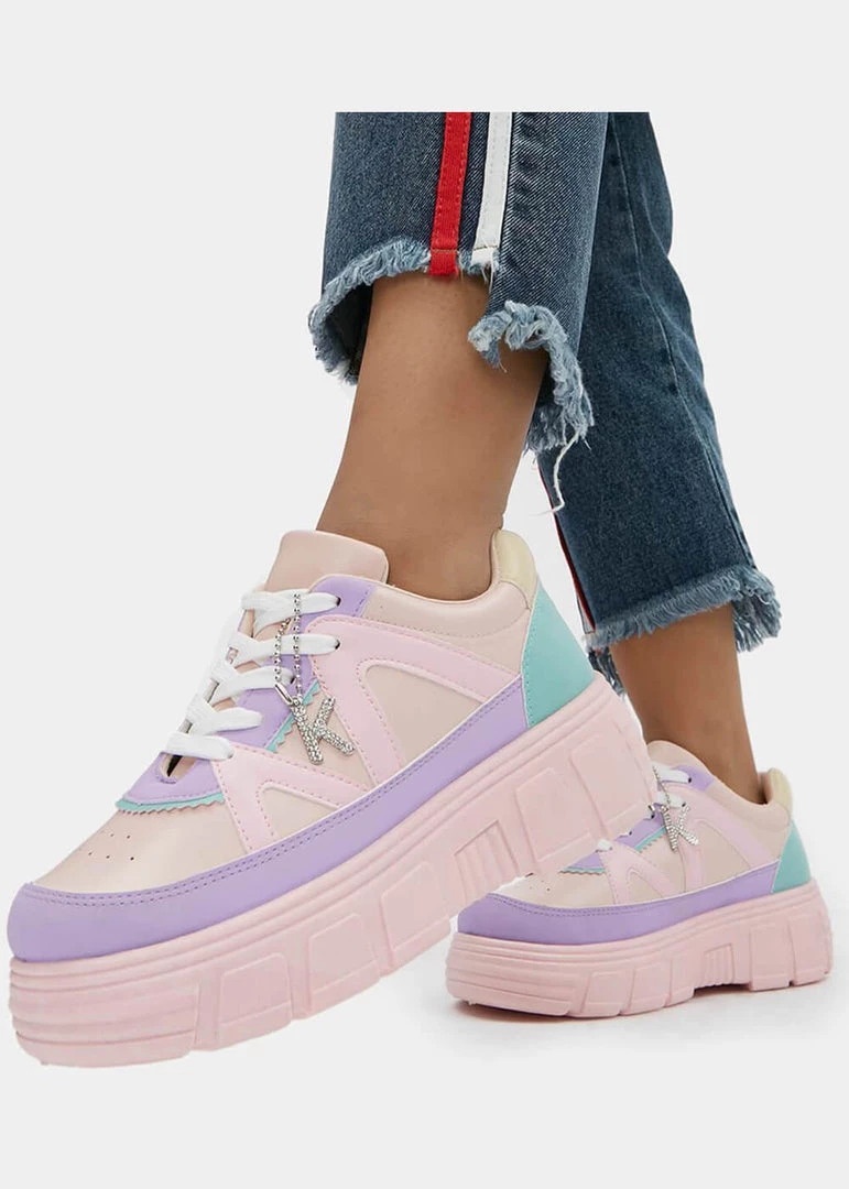 Koi Footwear Aiya Kawaii Platform Trainers Sneakers In Pastel New In