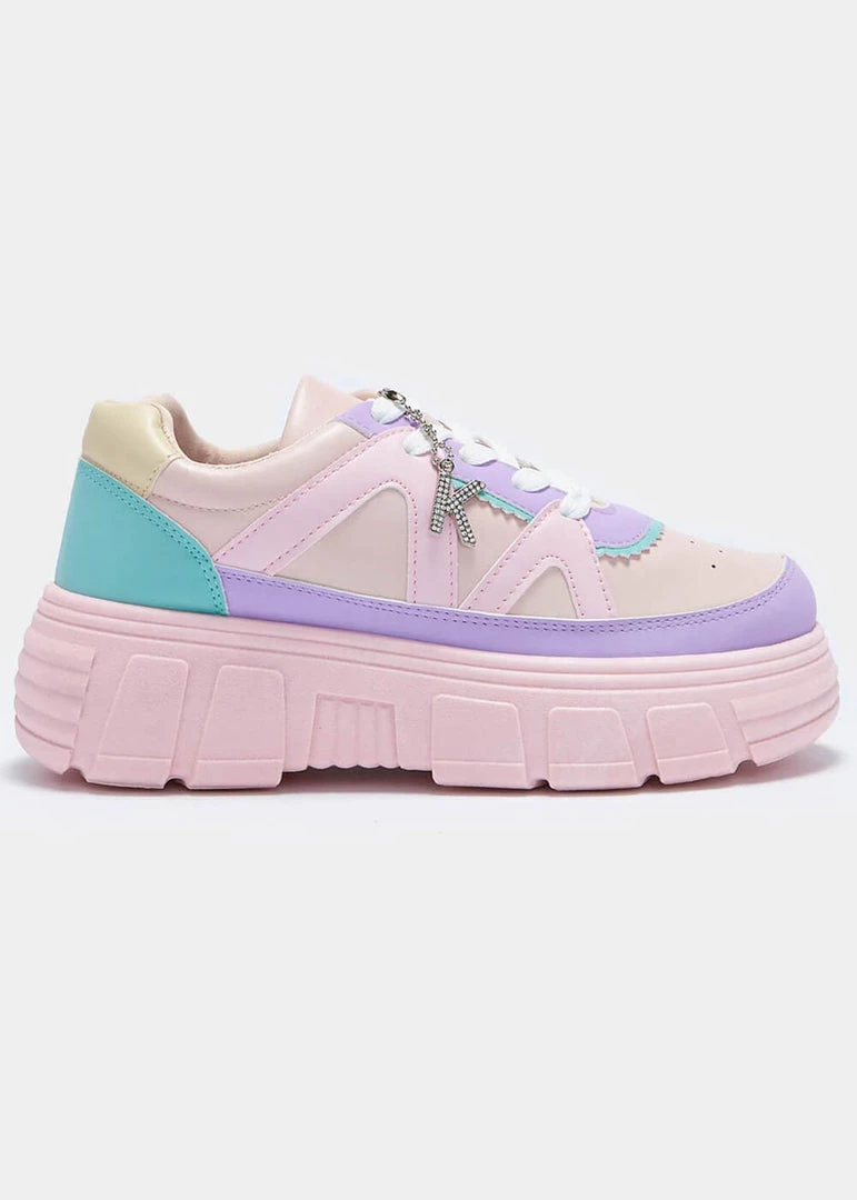 Koi Footwear Aiya Kawaii Platform Trainers Sneakers In Pastel New In