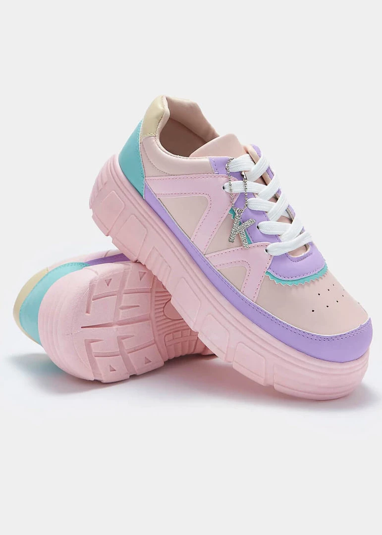 Koi Footwear Aiya Kawaii Platform Trainers Sneakers In Pastel New In
