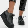 New In Koi Footwear Ramit PU Platform Creepers Black