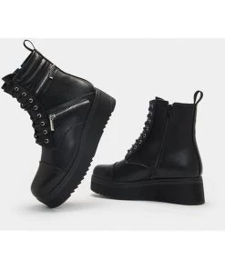 Koi Footwear Hoya Platform 80's Boots Black New In