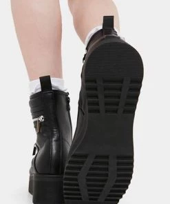 Koi Footwear Hoya Platform 80's Boots Black New In