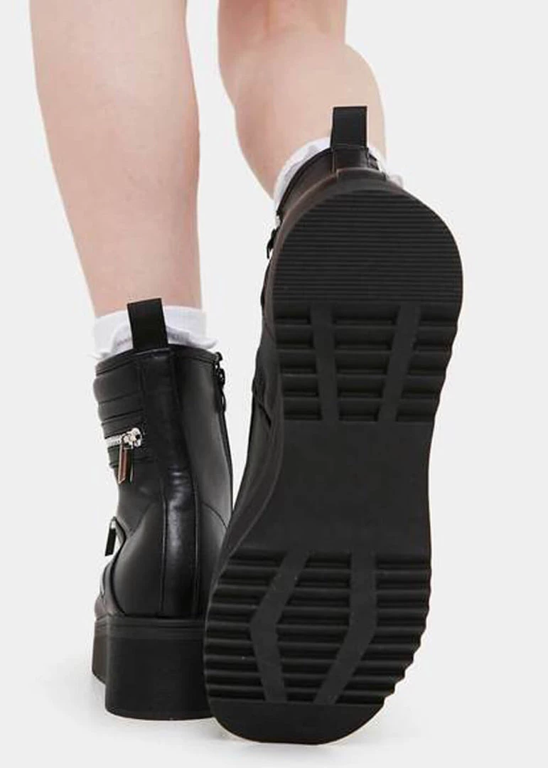 Koi Footwear Hoya Platform 80's Boots Black New In
