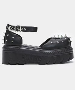 New In Koi Footwear Perfect Spike Platform Sandals Black