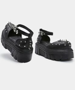 New In Koi Footwear Perfect Spike Platform Sandals Black
