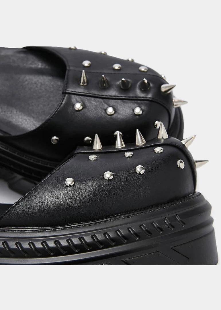 New In Koi Footwear Perfect Spike Platform Sandals Black