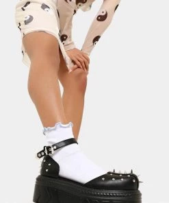 New In Koi Footwear Perfect Spike Platform Sandals Black