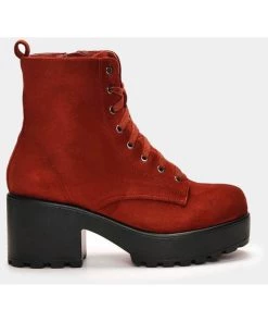 New In Koi Footwear Sienna Suede 60's Boots Rust