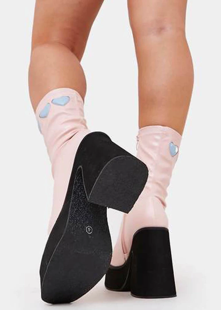 New In Koi Footwear Dolly Cloud Sweetheart 60's Boots Pink