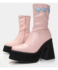 New In Koi Footwear Dolly Cloud Sweetheart 60's Boots Pink