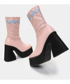 New In Koi Footwear Dolly Cloud Sweetheart 60's Boots Pink