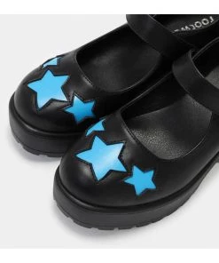 Koi Footwear Tira Polaris Stars 60's Mary Janes Black Blue