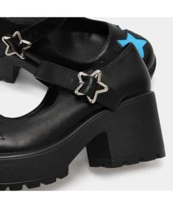 Koi Footwear Tira Polaris Stars 60's Mary Janes Black Blue