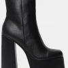 Koi Footwear Lexus Platform 70's Boots Black