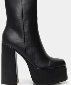 Koi Footwear Lexus Platform 70's Boots Black